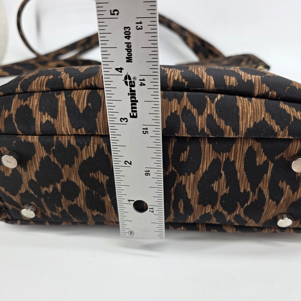 Jones New York Leopard Shoulder Bag Animal Print Nylon Tote ID Case Y2K Classic - Picture 13 of 14